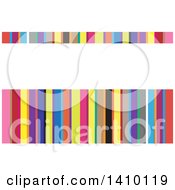 Clipart Of A Colorful Stripe Background Or Business Card Design Royalty Free Vector Illustration