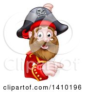 Poster, Art Print Of Happy Male Pirate Captain Pointing Around A Sign