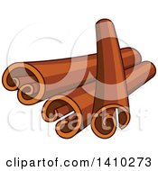 Clipart Of A Culinary Herb Spice Cinnamon Sticks Royalty Free Vector Illustration by Vector Tradition SM