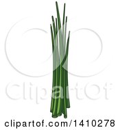 Clipart Of A Culinary Herb Spice Chives Royalty Free Vector Illustration