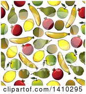 Clipart Of A Seamless Background Pattern Of Fruit Royalty Free Vector Illustration