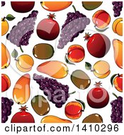 Poster, Art Print Of Seamless Background Pattern Of Fruit