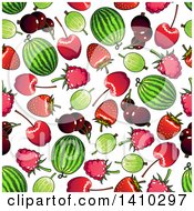 Poster, Art Print Of Seamless Background Pattern Of Fruit