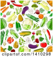 Poster, Art Print Of Seamless Background Pattern Of Vegetables