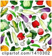 Seamless Background Pattern Of Vegetables