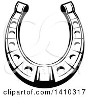 Clipart Of A Black And White Horseshoe Royalty Free Vector Illustration by Vector Tradition SM