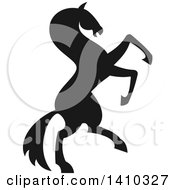 Poster, Art Print Of Black Silhouetted Rearing Horse