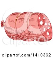 Clipart Of A Sketched Sausage Royalty Free Vector Illustration by Vector Tradition SM