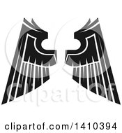 Poster, Art Print Of Pair Of Black And White Wings