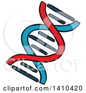 Clipart Of A Sketched Dna Strand Royalty Free Vector Illustration