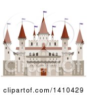 Clipart Of A Castle Royalty Free Vector Illustration by Vector Tradition SM