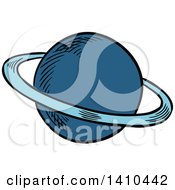 Clipart Of A Sketched Planet Royalty Free Vector Illustration