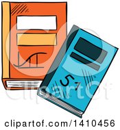 Clipart Of Sketched Books Royalty Free Vector Illustration
