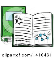 Clipart Of Sketched Books Royalty Free Vector Illustration