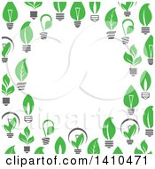 Poster, Art Print Of Border Made Of Leafy Green Light Bulbs