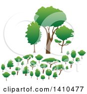 Clipart Of A Hand Formed Of Trees Holding Up Trees Royalty Free Vector Illustration