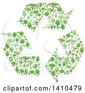 Clipart Of A Trio Of Recycle Arrows Made Of Green Trees Royalty Free Vector Illustration by Vector Tradition SM
