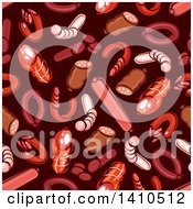 Clipart Of A Seamless Background Pattern Of Sausages Royalty Free Vector Illustration