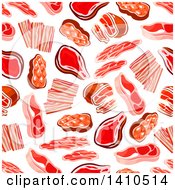 Clipart Of A Seamless Background Pattern Of Meats Royalty Free Vector Illustration