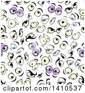 Poster, Art Print Of Seamless Background Pattern Of Tired Eyes