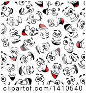 Clipart Of A Seamless Background Pattern Of Happy Faces Royalty Free Vector Illustration