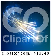 Clipart Of A Background Of Magical Lights On Blue Royalty Free Vector Illustration