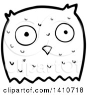 Poster, Art Print Of Cartoon Black And White Lineart Owl