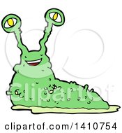 Clipart Of A Cartoon Slug Royalty Free Vector Illustration by lineartestpilot