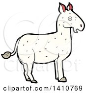 Clipart Of A Cartoon White Donkey Royalty Free Vector Illustration