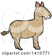 Clipart Of A Cartoon Donkey Royalty Free Vector Illustration by lineartestpilot