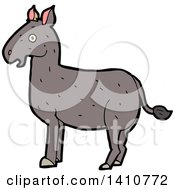 Clipart Of A Cartoon Donkey Royalty Free Vector Illustration by lineartestpilot