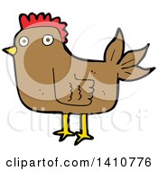 Clipart Of A Cartoon Hen Chicken Royalty Free Vector Illustration by lineartestpilot