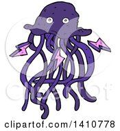Clipart Of A Jellyfish Royalty Free Vector Illustration by lineartestpilot