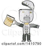 Clipart Of A Cartoon Robot Royalty Free Vector Illustration by lineartestpilot