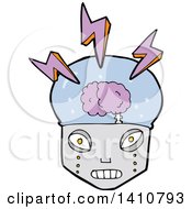 Clipart Of A Cartoon Robot Face Royalty Free Vector Illustration