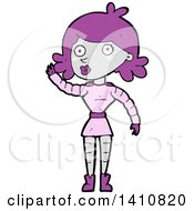 Clipart Of A Cartoon Female Robot Royalty Free Vector Illustration