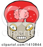Clipart Of A Cartoon Robot Face Royalty Free Vector Illustration by lineartestpilot