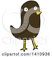 Clipart Of A Cartoon Brown Bird Royalty Free Vector Illustration