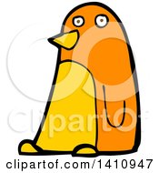 Clipart Of A Cartoon Orange Penguin Bird Royalty Free Vector Illustration