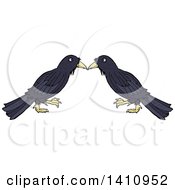 Poster, Art Print Of Cartoon Crow Bird Pair