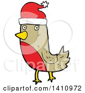 Poster, Art Print Of Cartoon Christmas Robin Bird