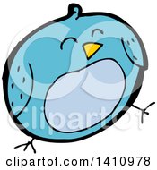 Clipart Of A Cartoon Blue Bird Royalty Free Vector Illustration