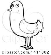 Poster, Art Print Of Cartoon Black And White Lineart Bird