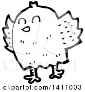 Poster, Art Print Of Cartoon Black And White Lineart Bird