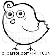 Poster, Art Print Of Cartoon Black And White Lineart Bird