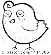 Poster, Art Print Of Cartoon Black And White Lineart Bird