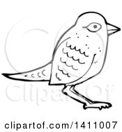 Poster, Art Print Of Cartoon Black And White Lineart Bird