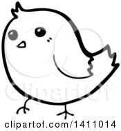 Poster, Art Print Of Cartoon Black And White Lineart Bird