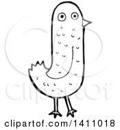 Poster, Art Print Of Cartoon Black And White Lineart Bird