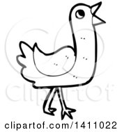 Poster, Art Print Of Cartoon Black And White Lineart Bird